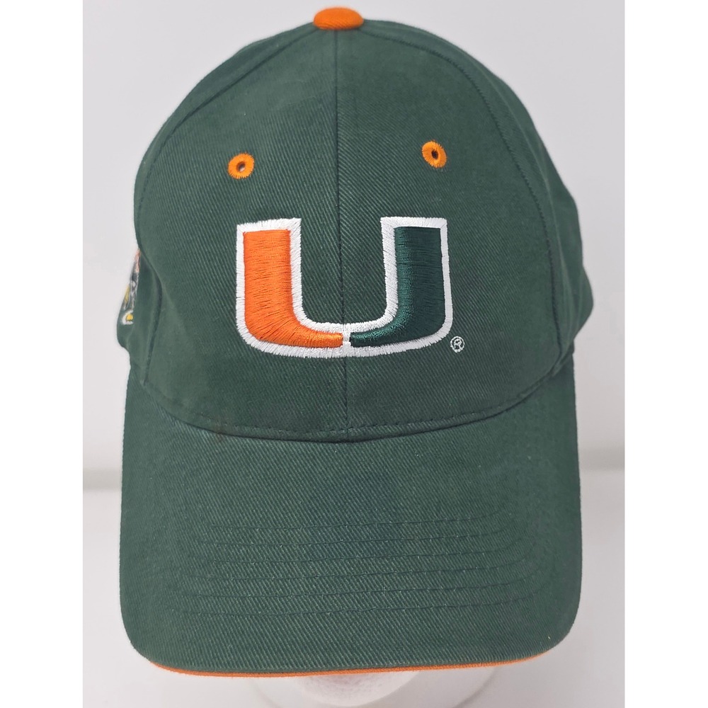 Umiversity of Miami Hurricanes Hat HMI Headwear Green Strapback Cap NCAA